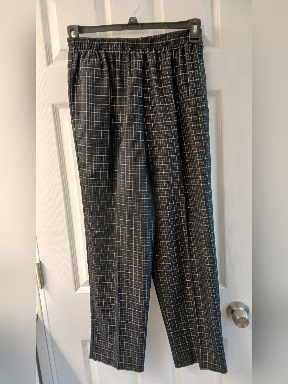 BonWorth Pull‑On Metallic Check Slacks – Size Medium Petite – NWT – Black/Silver